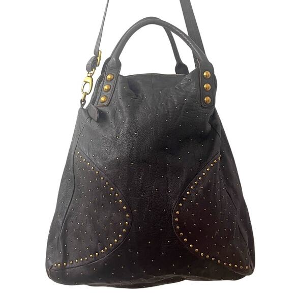 Vintage Abro brown leather crossbody bag with top handle - Picture 1 of 16